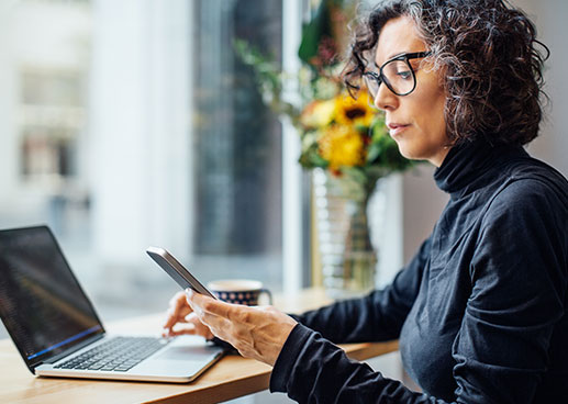female working on laptop