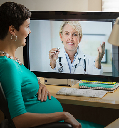 woman in video call with doctor