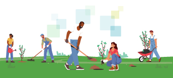 tree plantation animation