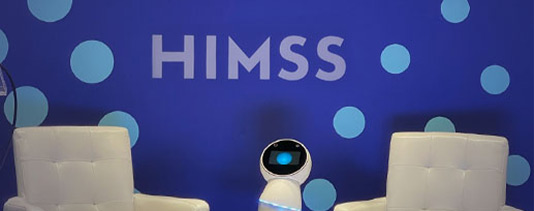 Two empty chairs at HIMSS 2022