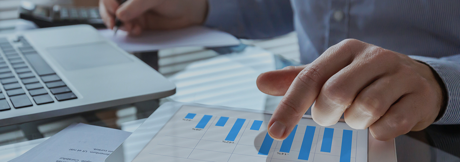 businessman working with financial report charts