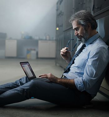 Man looking at computer
