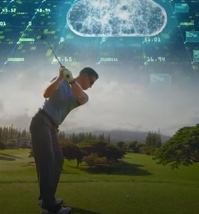 digital image of golfer swinging club